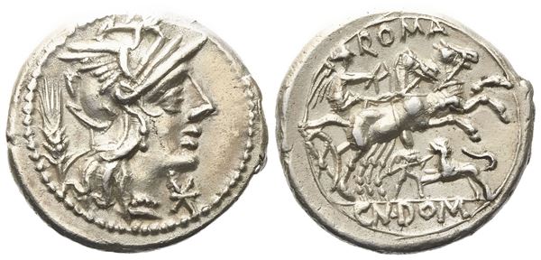 Cn. Domitius Ahenobarbus (or Calvinus), Denarius, 128 BC; AR (3,80 g; 19 mm)