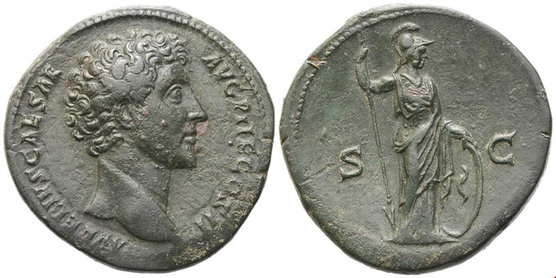 Marcus Aurelius (come Cesare), Sestertius, Roma, 145 d.C., Æ