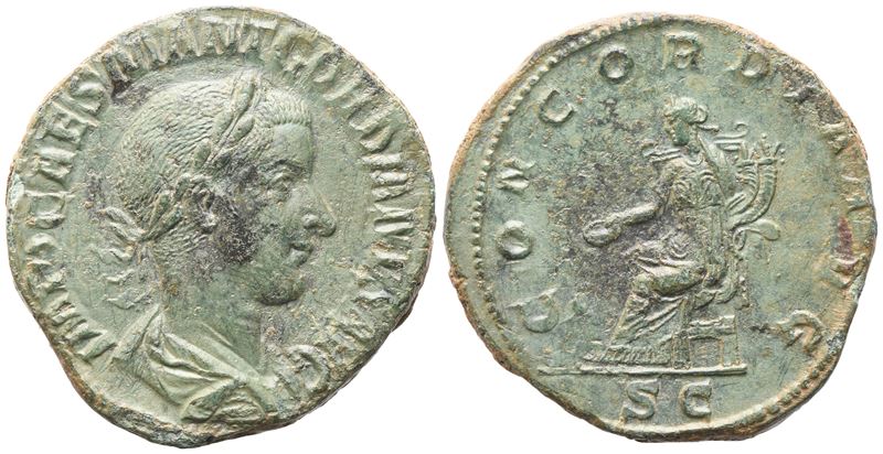 IMP CAES M ANT GORDIANVS AVG, Sestertius (238-244) di Gordiano III, Roma, 239, bronzo (Æ)