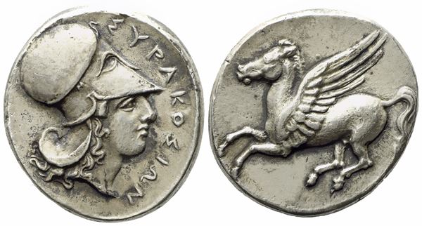 Sicily, Syracuse, Time of Timoleon and the Third Democracy (344-317 BC), Stater; AR (8,35 g; 21,7 mm)