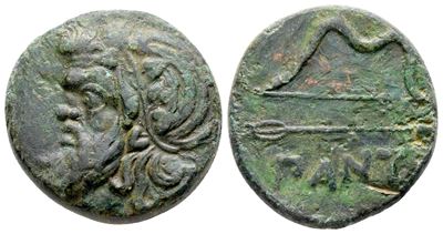 Cimmerian Bosporos, Pantikapaion, C. 340-325 Bc. Æ (24 MM, 11.32 G).