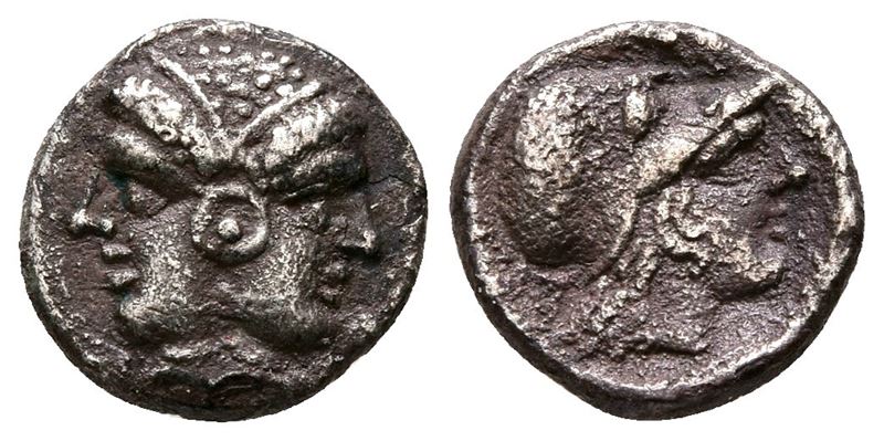 Mysia, Lampsakos, 4th-3rd Centuries Bc. Ar Diobol (11 MM, 1.25 G).