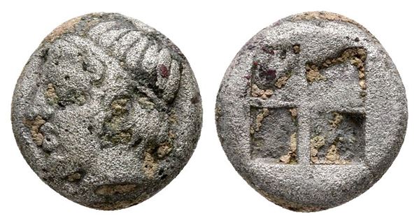 Lesbos, Unattributed early mint, c. 480 BC. BI 1/12(?) Stater (10 mm, 1.34 g).