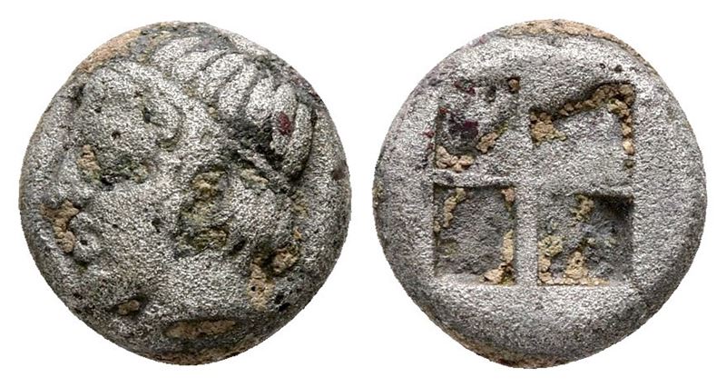 Lesbos, Unattributed Early Mint, C. 480 Bc. Bi 1/12(?) Stater (10 MM, 1.34 G).