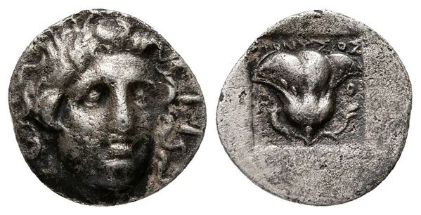 Islands of Caria, Rhodos. Rhodes, c. 170-150 BC. AR Hemidrachm (12 mm, 1.19 g).