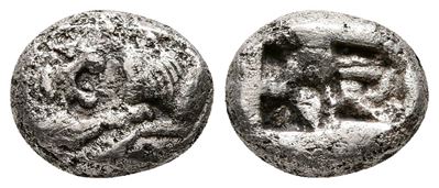 Kings Of Lydia, Kroisos, C. 564/53-550/39 Bc. Ar Sixth Stater (10 MM, 1.64 G).