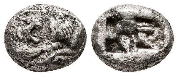 Kings of Lydia, Kroisos, c. 564/53-550/39 BC. AR Sixth Stater (10 mm, 1.64 g).