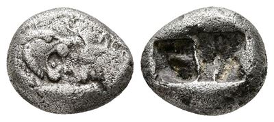 Kings Of Lydia, Kroisos, C. 564/53-550/39 Bc. Ar Sixth Stater (9 MM, 1.64 G).