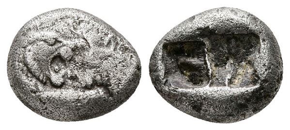 Kings of Lydia, Kroisos, c. 564/53-550/39 BC. AR Sixth Stater (9 mm, 1.64 g).