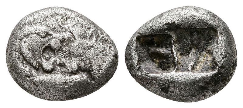 Kings Of Lydia, Kroisos, C. 564/53-550/39 Bc. Ar Sixth Stater (9 MM, 1.64 G).