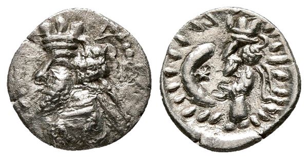 Kings of Persis, Nambed (Namopat, 1st century AD). AR Obol (11 mm, 0.56 g).