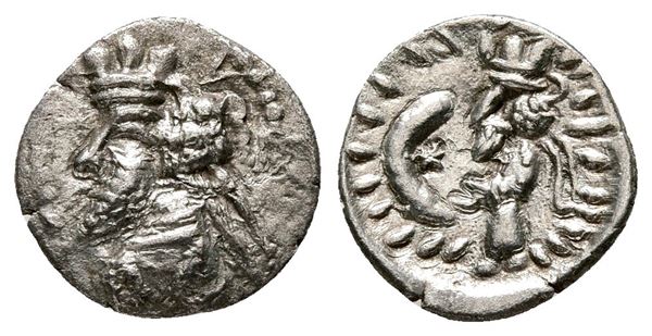 Kings of Persis, Nambed (Namopat, 1st century AD). AR Obol (11 mm, 0.56 g).  - Auction Greek, Roman and Byzantine Coins	 - Bertolami Fine Art - Prague