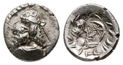 Kings Of Persis. Kapat (napad) (mid-late 1st Century Ad). Ar Obol (10 MM, 0.65 G).
