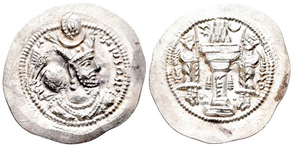 Sasanian Kings, Vahrām (Bahram) V (420-438). AR Drachm (30 mm, 4.16 g).  - Auction Greek, Roman and Byzantine Coins	 - Bertolami Fine Art - Prague