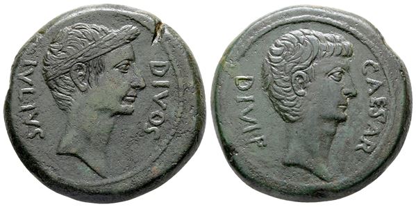 Octavian and Divus Julius Caesar, South Italy, 38 BC. Æ Sestertius (or Dupondius?) (36 mm, 24.50 g).