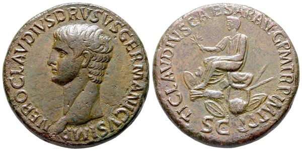 Nero Claudius Drusus (died 9 BC). Æ Sestertius (34 mm, 24.94 g).