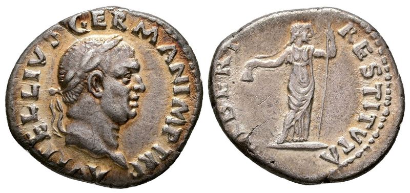 Vitellius (ad 69). Ar Denarius (18 MM, 2.88 G).