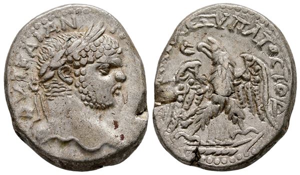 Caracalla (198-217). Koinon of Cyprus. AR Tetradrachm (25 mm, 14.40 g).