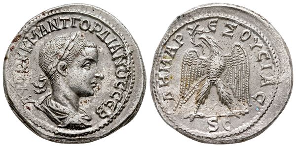 Gordian III (238-244). Seleucis and Pieria, Antioch. AR Tetradrachm (28 mm, 12.59 g).  - Auction Greek, Roman and Byzantine Coins	 - Bertolami Fine Art - Prague