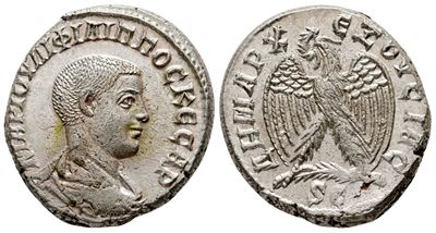 Philip II (caesar, 244-247). Seleucis And Pieria, Antioch. Ar Tetradrachm (25 MM, 11.18 G).