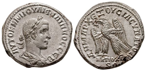 Philip II (247-249). Seleucis and Pieria, Antioch. AR Tetradrachm (25 mm, 13.98 g).
