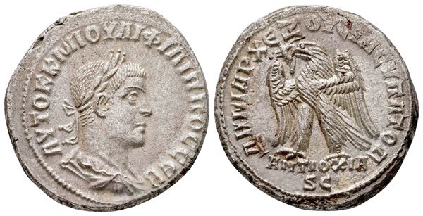 Philip II (247-249). Seleucis and Pieria, Antioch. AR Tetradrachm (26 mm, 11.02 g).