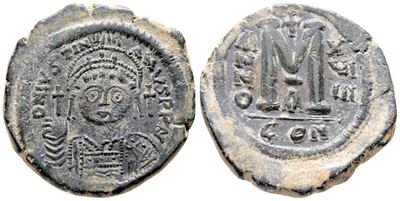 Justinian i (527-565). Æ 40 Nummi (35 MM, 20.60 G).