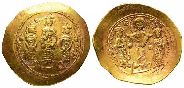 Romanus IV Diogenes with Eudocia, Michael VII, Constantius and Andronicus (1068-1071). AV Histamenon Nomisma (27 mm, 4.43 g).