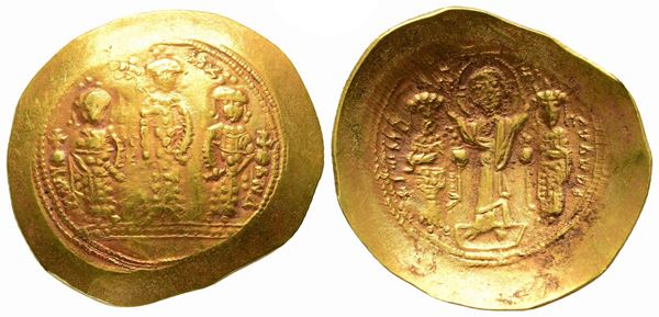 Romanus IV Diogenes with Eudocia, Michael VII, Constantius and Andronicus (1068-1071). AV Histamenon Nomisma (26 mm, 4.45 g).