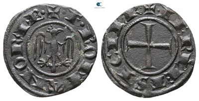 Italy, Sicily, Messina. Federico II (1197-1250). Bi Denaro, Struck Ad 1245.