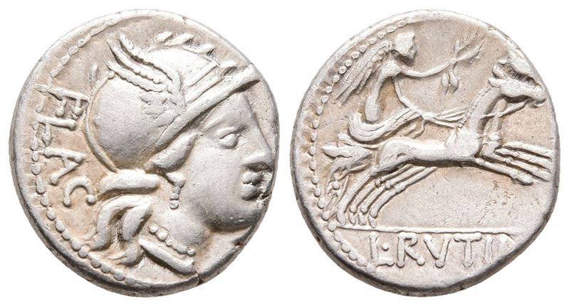 L. Rutilius Flaccus, Rome, 77 Bc. Ar Denarius (18mm, 3.98g)