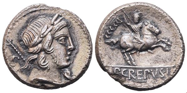  P. Crepusius, Denarius, 82 BC; AR (4 g; 17 mm; 4 h)