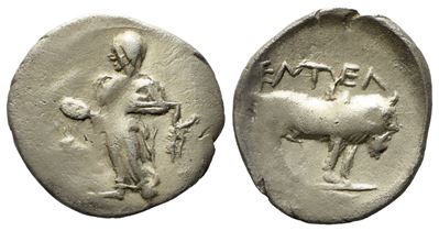 Sicily, Entella (440-430 Bc), Ar Litra (0,59 G; 11 MM)
