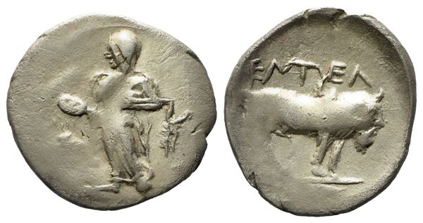 Sicily, Entella (440-430 BC), AR Litra (0,59 g; 11 mm)