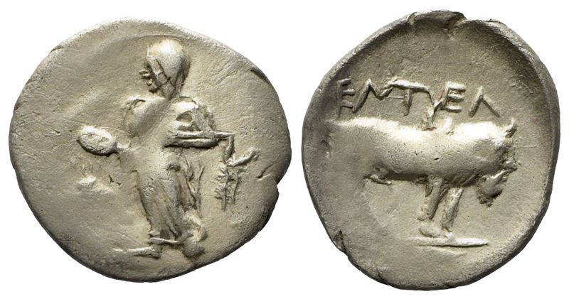 Sicily, Entella (440-430 Bc), Ar Litra (0,59 G; 11 MM)
