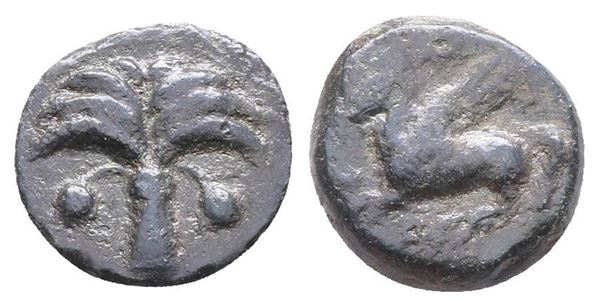 Sicily, Carthaginian Domain, c. 330-320 BC. Æ (15mm, 2.65g).  - Auction Greek, Roman, Byzantine Coins - Bertolami Fine Art - Prague