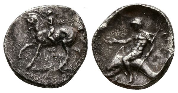 Southern Apulia, Tarentum, c. 280-272 BC. AR Nomos (20mm, 6.17g).  - Auction Greek, Roman, Byzantine Coins - Bertolami Fine Art - Prague