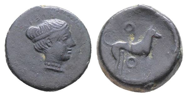 Sicily, Segesta, c. 410-400 BC. Æ Tetras (16mm, 3.77g).  - Auction Greek, Roman, Byzantine Coins - Bertolami Fine Art - Prague