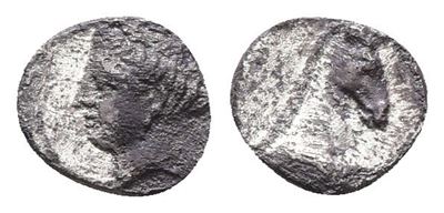 Sicily, Carthaginian Domain (panormos?), C. 405-380 Bc. Ar Litra (10mm, 0.52g).