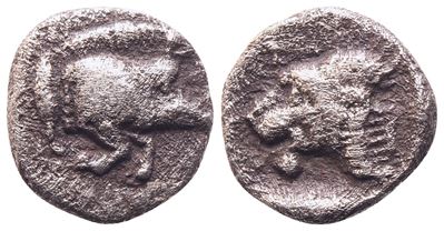 Mysia, Kyzikos, C. 450-400 Bc. Ar Hemiobol (6mm, 0.37g).