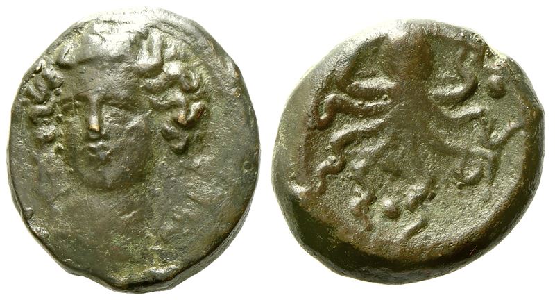 Sicily, Syracuse, Second Democracy (466-405 Bc), Tetras; Æ (3,67 G; 15,2 MM)