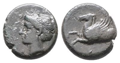 Sicily, Syracuse, 344-334 Bc. Æ Hemilitron (16mm, 4.29g).