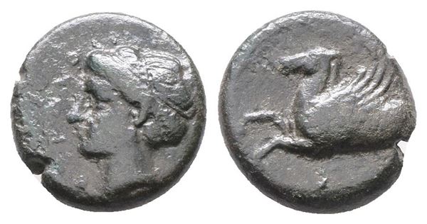 Sicily, Syracuse, 344-334 BC. Æ Hemilitron (16mm, 4.29g).  - Auction Greek, Roman, Byzantine Coins - Bertolami Fine Art - Prague