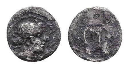 Sicily, Katane, c. 415-412 BC. AR Tetras - Trionkion (7mm, 0.16g).  - Auction Greek, Roman, Byzantine Coins - Bertolami Fine Art - Prague