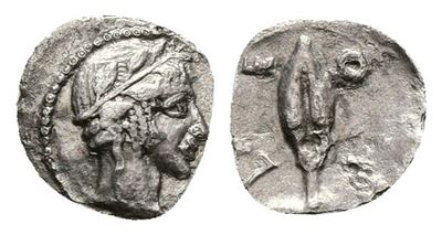 Sicily, Leontinoi, C. 466-460 Bc. Ar Litra (10mm, 0.38g).