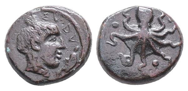 Sicily, Syracuse, c. 435-415 BC. Æ Tetras (15mm, 4.05g).  - Auction Greek, Roman, Byzantine Coins - Bertolami Fine Art - Prague