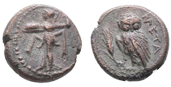 Southern Lucania, Metapontion, c. 225-200(?) BC. Æ (15mm, 3.66g).  - Auction Greek, Roman, Byzantine Coins - Bertolami Fine Art - Prague