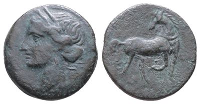 Carthage, Second Punic War, C. 203-201 Bc. Æ 1½ Shekels (24mm, 7.77g).