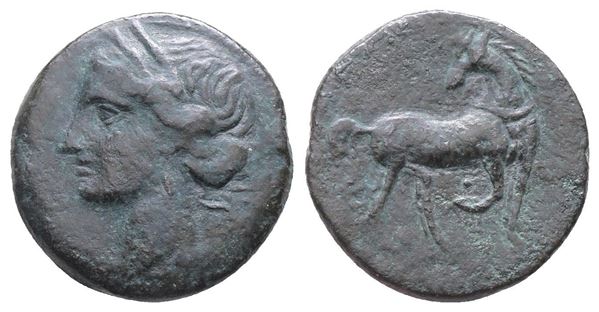 Carthage, Second Punic War, c. 203-201 BC. Æ 1½ Shekels (24mm, 7.77g).