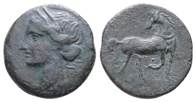 Carthage, Second Punic War, C. 203-201 Bc. Æ 1½ Shekels (24mm, 7.77g).